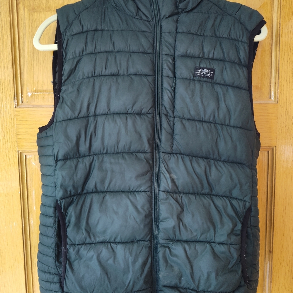 Pull & Bear Dark Green Puffer Vest